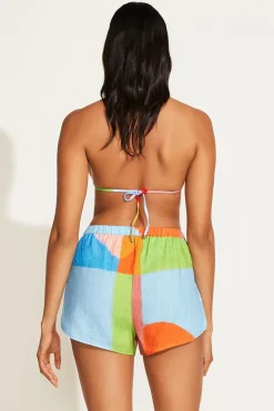 Vitamin A Tallows Linen Short Abstract Colorblock EcoLinen