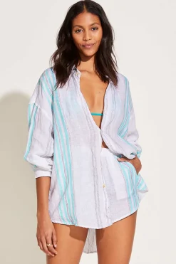 Vitamin A Tallows Linen Short Seychelle Stripe EcoLinen