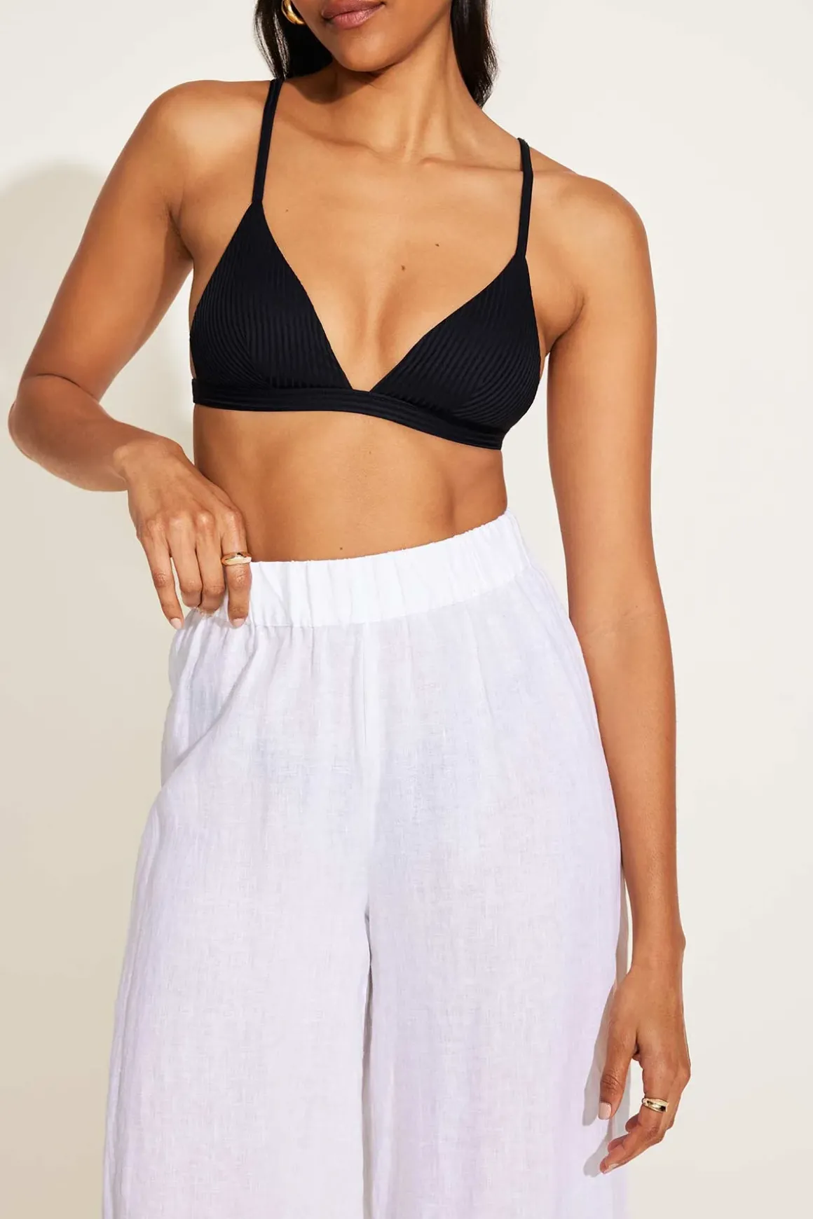 Vitamin A Tallows Linen Wide Leg Pant White EcoLinen