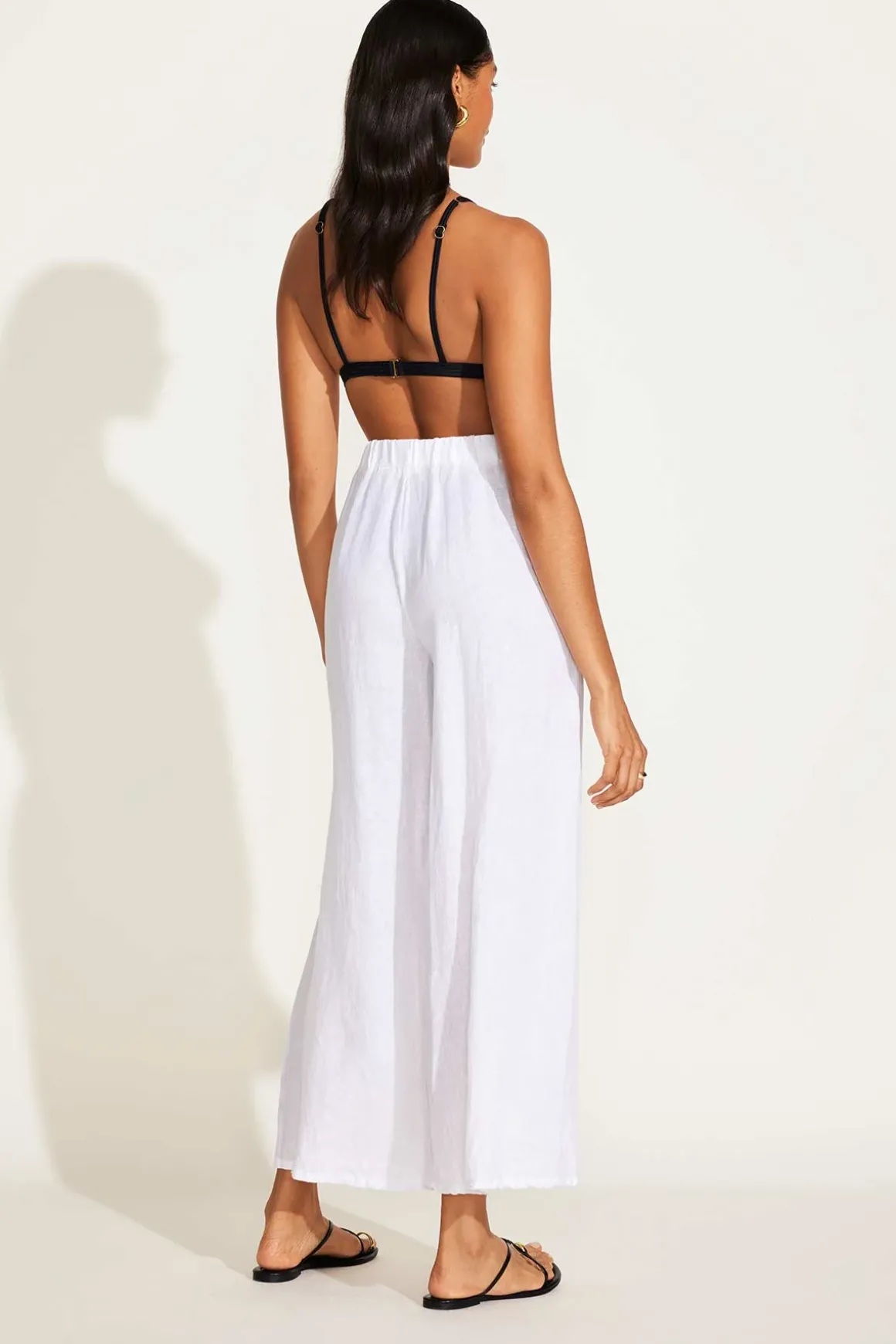 Vitamin A Tallows Linen Wide Leg Pant White EcoLinen