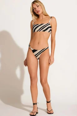 Vitamin A Terra Bralette Top Sandbar Stripe Crepe Texture