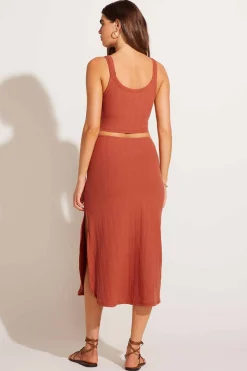 Vitamin A Thalia Crop Top Terracotta Organic Rib