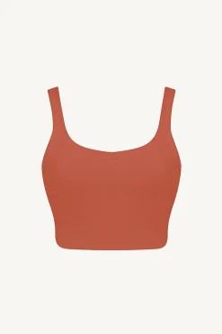 Vitamin A Thalia Crop Top Terracotta Organic Rib