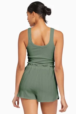 Vitamin A Thalia Organic Rib Crop Top Agave Organic Rib
