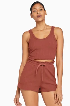 Vitamin A Thalia Organic Rib Shorts Copper Organic Rib