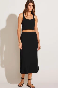 Vitamin A Thalia Skirt Black Organic Rib