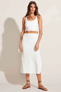 Vitamin A Thalia Skirt White Organic Rib
