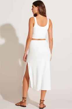 Vitamin A Thalia Skirt White Organic Rib