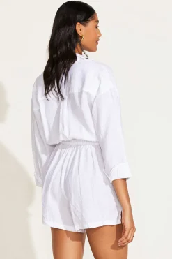 Vitamin A The Getaway Romper White EcoLinen