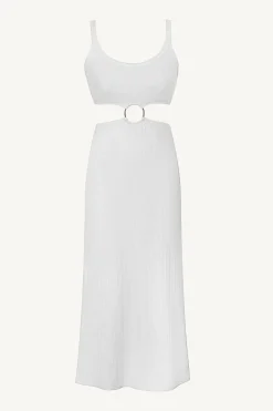 Vitamin A The Icon Cutout Dress White Organic Rib