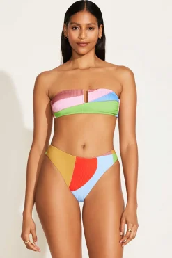 Vitamin A Ursula Bandeau Top Abstract Colorblock EcoRib BT